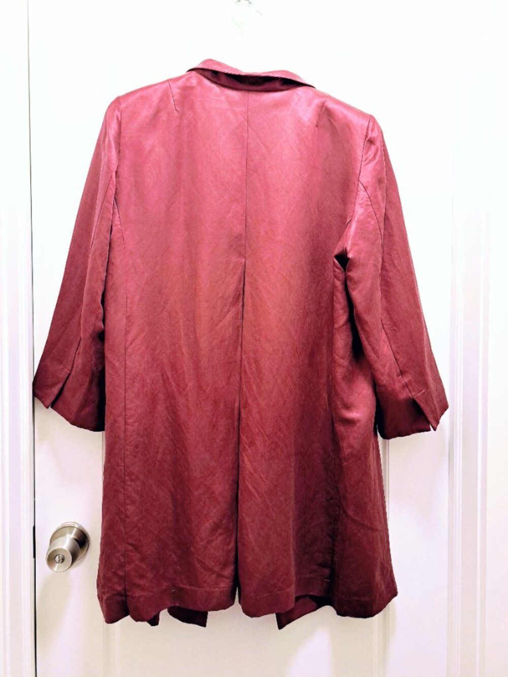 Eileen Fisher Linen Silk Blend Shimmer Open Front Jacket Size XL - Picture 6 of 10